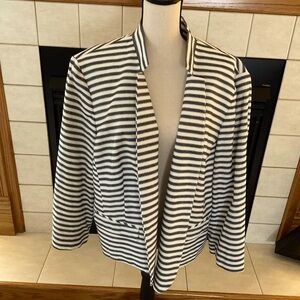 Nine West Open Front Striped Blazer/Jacket, Women's Sz 24W